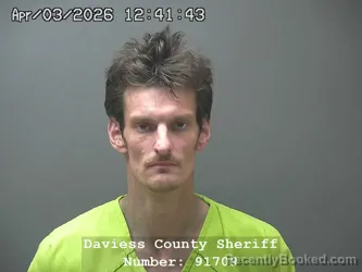 Mugshot of IVAN ZANE BARGE booked in Daviess County, Indiana on April 2, 2026