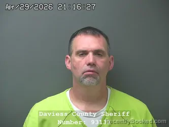 Mugshot of CHRISTOPHER DALE LEE booked in Daviess County, Indiana on April 29, 2026