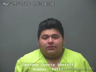 Mugshot of BRAYAN GABRIEL GALLARDO DOMINGUEZ booked in Daviess County, Indiana on May 25, 2026