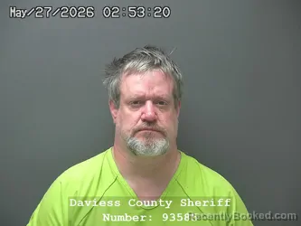 Mugshot of RYAN JOSEPH HEALY booked in Daviess County, Indiana on May 25, 2026