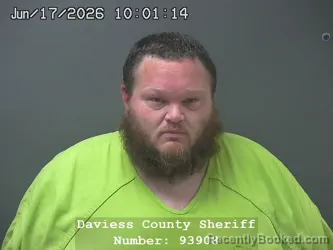 Mugshot of JARED LOYD RAY booked in Daviess County, Indiana on June 16, 2026