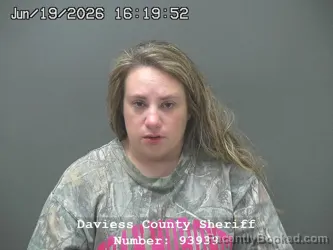 Mugshot of MIRANDA NICOLE KNEPP booked in Daviess County, Indiana on June 19, 2026