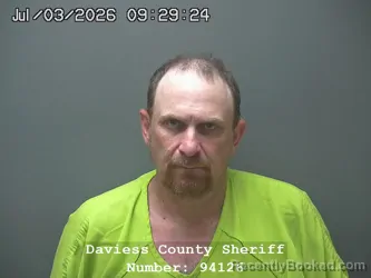 Mugshot of JOHN HOWARD BRACKNEY booked in Daviess County, Indiana on July 2, 2026