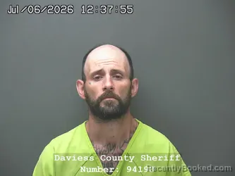 Mugshot of DYLAN RUSSELL CHADWICK booked in Daviess County, Indiana on July 5, 2026