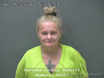 Mugshot of THELMA RUTH BRUMETT booked in Daviess County, Indiana on July 16, 2026