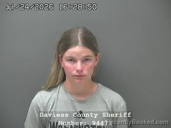 Mugshot of ISABELLE HOWELL booked in Daviess County, Indiana on July 24, 2026