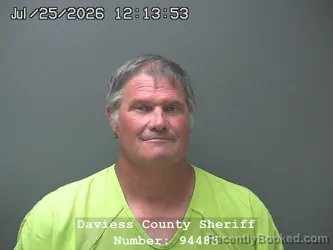 Mugshot of KENNETH TRACY MCLIN booked in Daviess County, Indiana on July 24, 2026