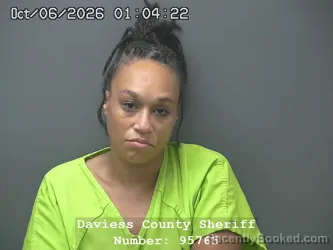 Mugshot of Shiwanda Deneene Ward booked in Daviess County, Indiana on October 5, 2026