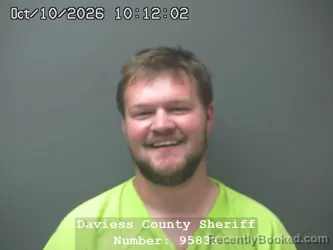 Mugshot of Anthony Joel Moreland booked in Daviess County, Indiana on October 9, 2026