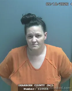 Mugshot of AMANDA COLE ABER booked in Dearborn County, Indiana on May 9, 2026
