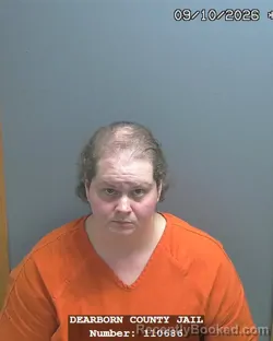 Mugshot of Heather Marie Turner booked in Dearborn County, Indiana on September 10, 2026