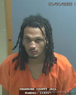 Mugshot of CODY NED NELSON HILDEBRAND booked in Dearborn County, Indiana on April 24, 2026