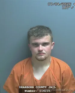 Mugshot of JUSTIN WADE BEVIS booked in Dearborn County, Indiana on July 4, 2026