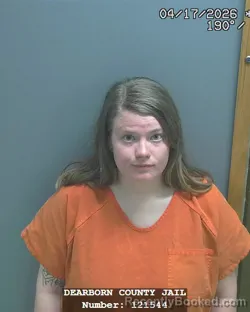Mugshot of BREANNA RAIN JACKSON booked in Dearborn County, Indiana on April 17, 2026