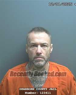 Booking photo from Dearborn County, Indiana