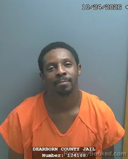 Mugshot of Shawn Alexander Johnson booked in Dearborn County, Indiana on October 24, 2026