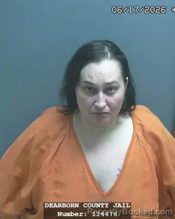 Mugshot of JESSICA RAE CARMON booked in Dearborn County, Indiana on June 17, 2026