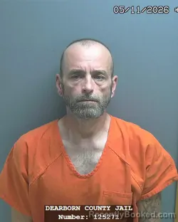 Mugshot of BRADLEY DEWAYNE BAKER booked in Dearborn County, Indiana on May 11, 2026
