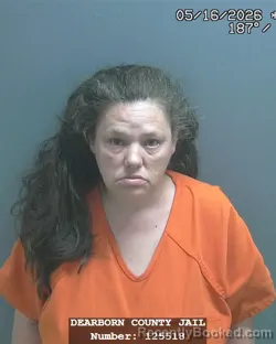 Mugshot of TASHA MARIE HAMLET booked in Dearborn County, Indiana on May 16, 2026