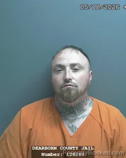 Mugshot of DERRICK EUGENE TAYLOR booked in Dearborn County, Indiana on May 17, 2026