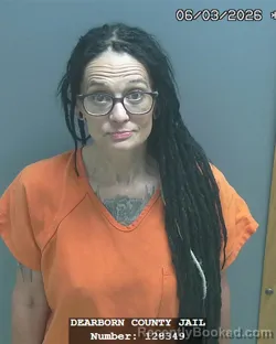 Mugshot of MICHELLE LYNN LANE booked in Dearborn County, Indiana on June 3, 2026