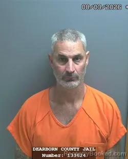 Mugshot of KEITH ANTHONY BRYSON booked in Dearborn County, Indiana on August 1, 2026