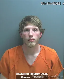 Mugshot of NATHAN KENNETH GROTE booked in Dearborn County, Indiana on April 24, 2026