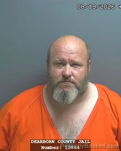 Mugshot of Christopher Allen Lageman booked in Dearborn County, Indiana on August 19, 2026