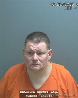 Mugshot of Charles Edward Coldiron booked in Dearborn County, Indiana on October 22, 2026