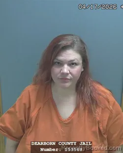 Mugshot of OLIVIA MAY WILLIAMS booked in Dearborn County, Indiana on April 17, 2026