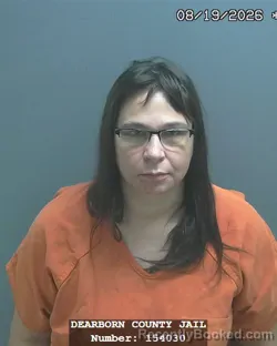 Mugshot of Michelle Lynn Kernan booked in Dearborn County, Indiana on August 19, 2026