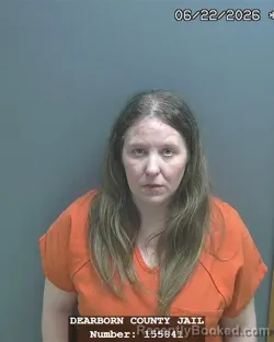 Mugshot of ANNA LAURA KIPP HAYES booked in Dearborn County, Indiana on June 22, 2026