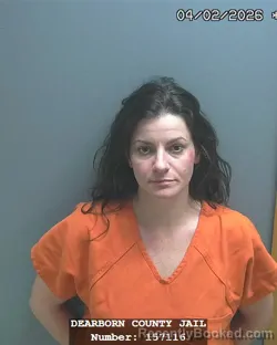 Mugshot of JILLIAN ASHLEY FLYNN booked in Dearborn County, Indiana on April 2, 2026