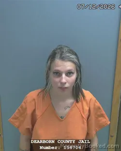 Mugshot of SHAWNIE ANN HARRELL booked in Dearborn County, Indiana on July 12, 2026