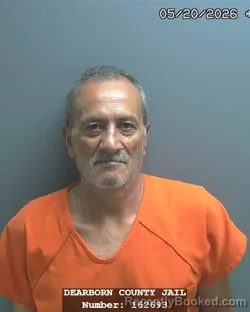 Mugshot of JESUS JOVINO MARTINEZ booked in Dearborn County, Indiana on May 20, 2026