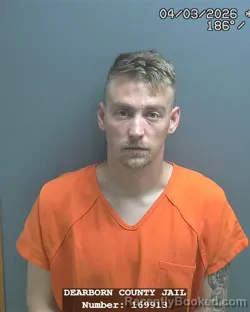 Mugshot of JACK EDWARD LEE BARRY booked in Dearborn County, Indiana on April 3, 2026