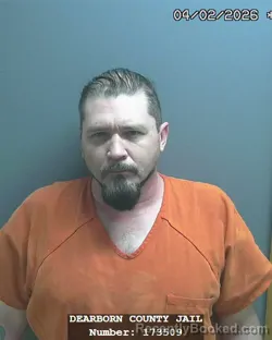 Mugshot of CHRISTOPHER DANIEL GREEN booked in Dearborn County, Indiana on April 2, 2026