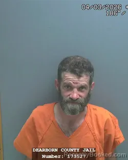 Mugshot of JEFFERY MICHAEL SPRAGUE booked in Dearborn County, Indiana on April 3, 2026