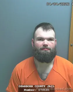 Mugshot of KAMERON TAYLOR BLEDSOE booked in Dearborn County, Indiana on April 4, 2026