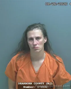 Mugshot of Chelsea Ann Eibeck booked in Dearborn County, Indiana on August 26, 2026