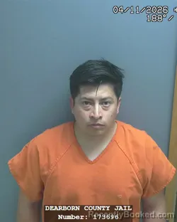 Mugshot of JORGE AGUSTIN PEREZ HENRIQUEZ booked in Dearborn County, Indiana on April 11, 2026