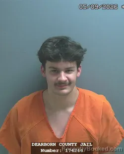 Mugshot of CARSON WILLIAM SIEGERT booked in Dearborn County, Indiana on May 9, 2026