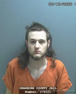 Mugshot of CARSON GLENN BIGGS booked in Dearborn County, Indiana on May 11, 2026