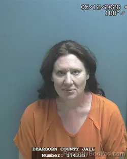 Mugshot of ELIZABETH RUTH BRYANT booked in Dearborn County, Indiana on May 12, 2026