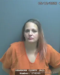 Mugshot of JESSICA ANN MERCURIO booked in Dearborn County, Indiana on May 12, 2026
