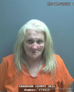 Mugshot of KATHERINE LOISE BLEVINS booked in Dearborn County, Indiana on May 16, 2026
