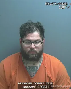 Mugshot of AARON PATRICK MCCONNELL booked in Dearborn County, Indiana on May 27, 2026