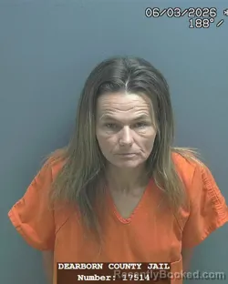 Mugshot of AMY DAWN VASTINE booked in Dearborn County, Indiana on June 2, 2026
