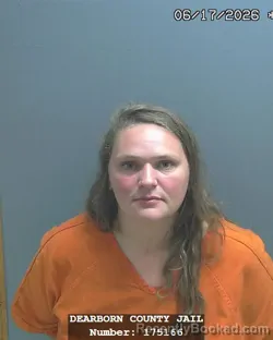 Mugshot of KATELYN GRACE THOMAS booked in Dearborn County, Indiana on June 17, 2026