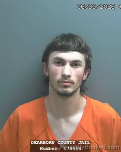 Mugshot of BRAIDEN ALEXANDER PHILLIPS booked in Dearborn County, Indiana on June 30, 2026